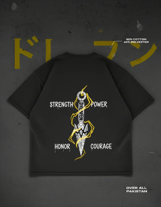 The Shinobi's Vow Drop Shoulder T-Shirt | Black - DRENFEN