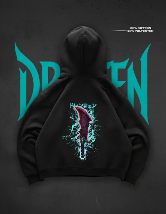 Night Blade Echo Hoodie in Black - DRENFEN