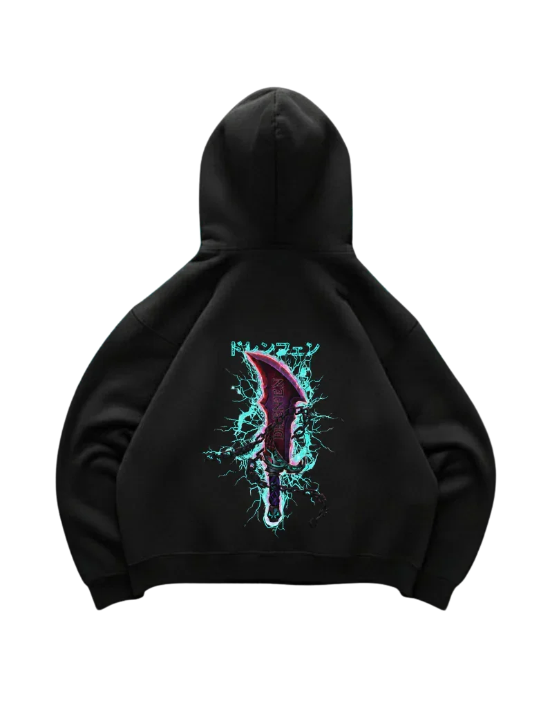 Night Blade Echo Hoodie in Black - DRENFEN