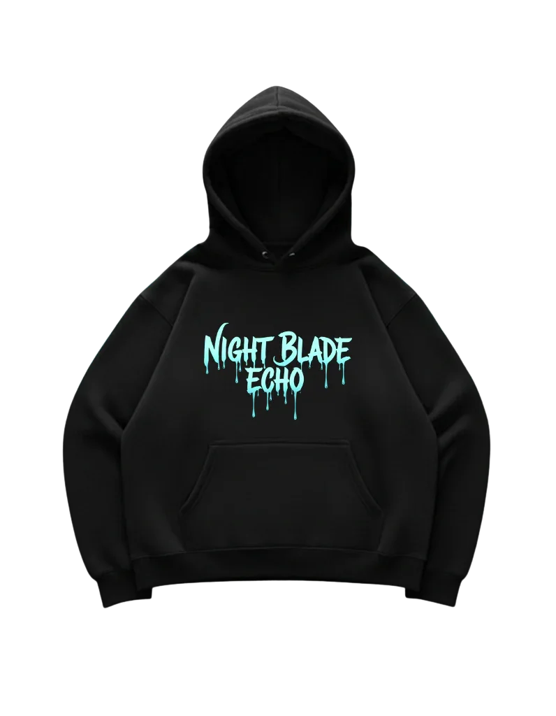 Night Blade Echo Hoodie in Black - DRENFEN