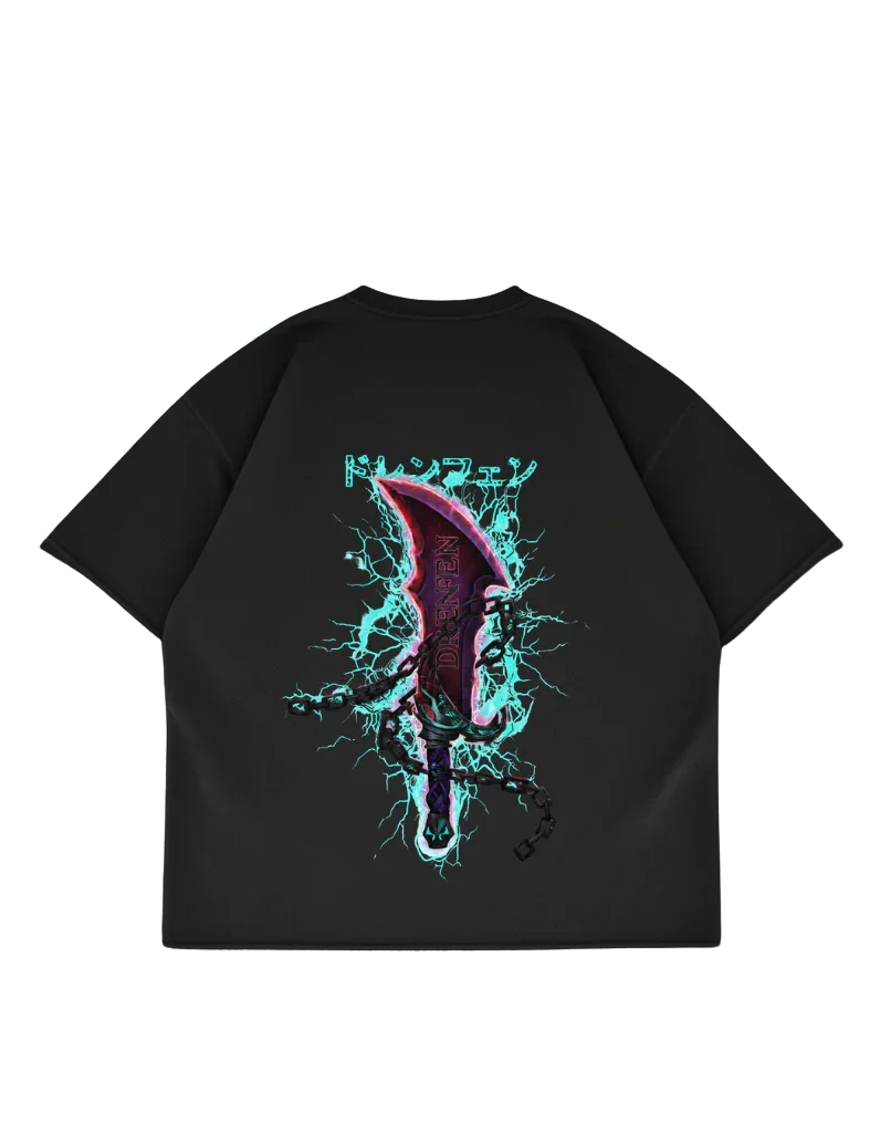 Night Blade Echo drop shoulder T-shirt in black - DRENFEN