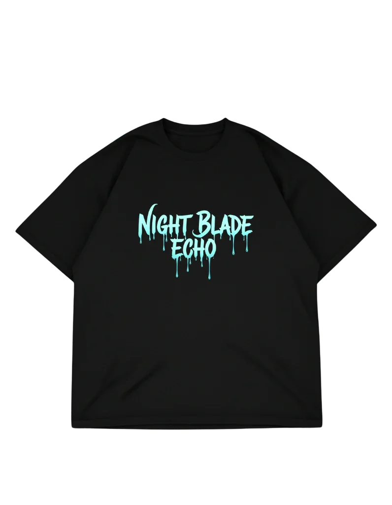 Night Blade Echo drop shoulder T-shirt in black - DRENFEN
