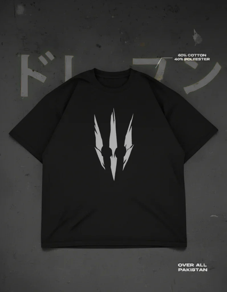 The Serenity Gate Drop Shoulder T-Shirt | Black - DRENFEN