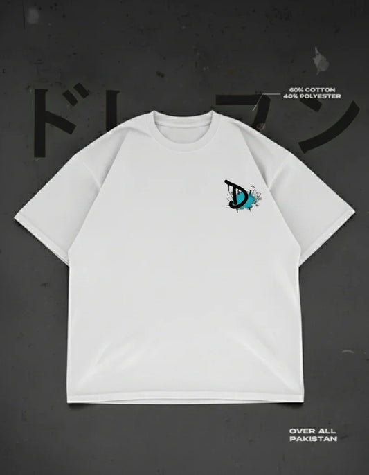 Define Your Path drop shoulder T-shirt in white - DRENFEN