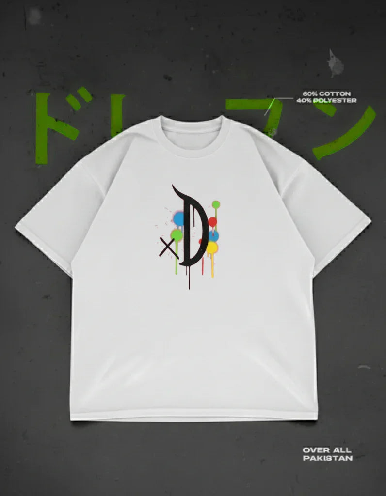 The street Rule drop shoulder T-shirt in white - DRENFEN