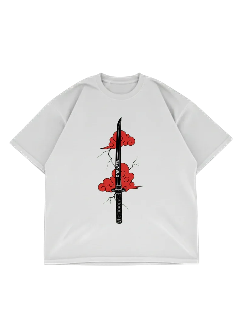 One Silent Strike Drop Shoulder T-Shirt in White - DRENFEN