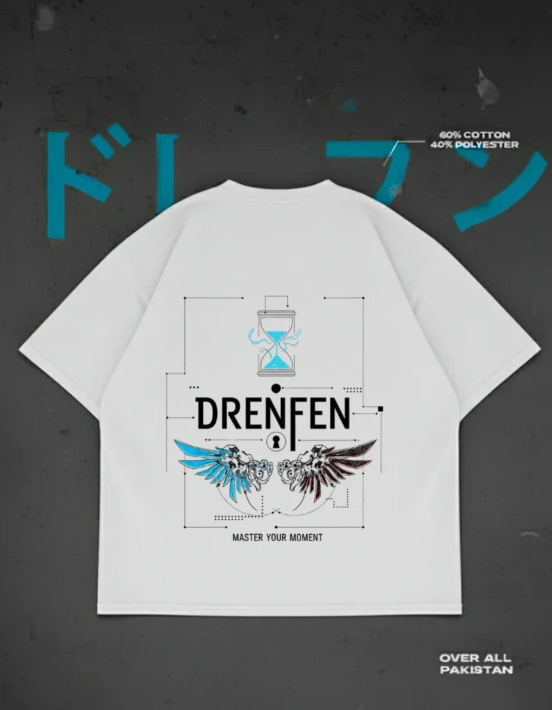 The Drenfen drop shoulder T-shirt in white - DRENFEN