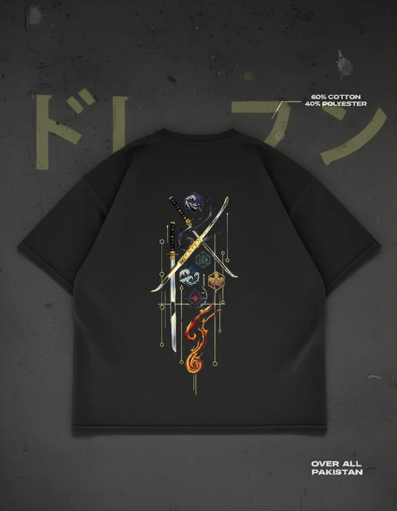 Breath of the Elements Drop Shoulder T-Shirt | Black - DRENFEN