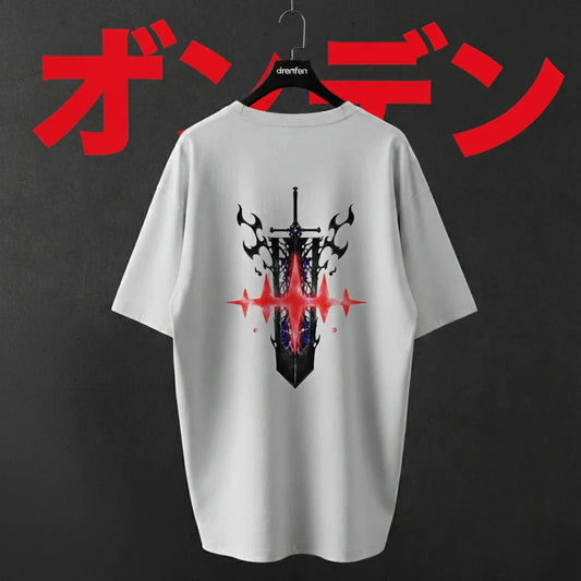 The Nebula Blade Drop Shoulder T-Shirt | White - DRENFEN