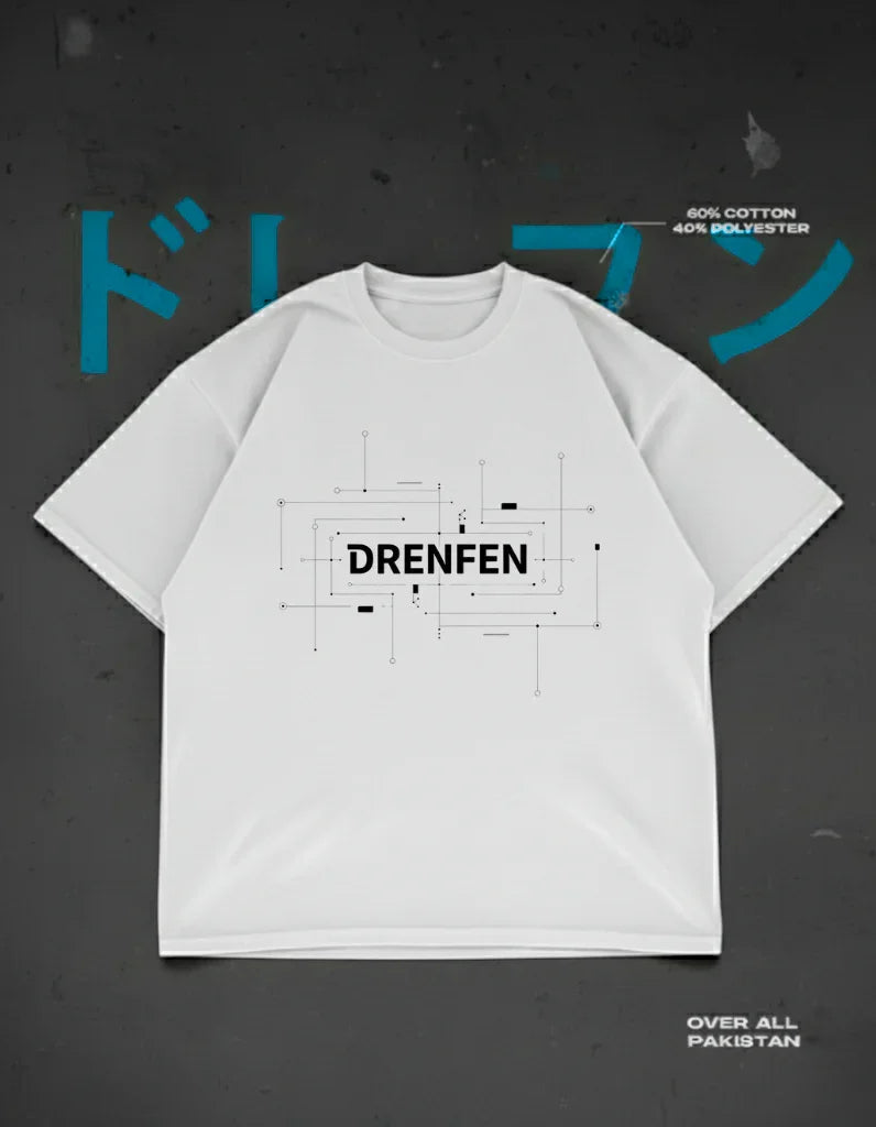 The Drenfen drop shoulder T-shirt in white - DRENFEN 