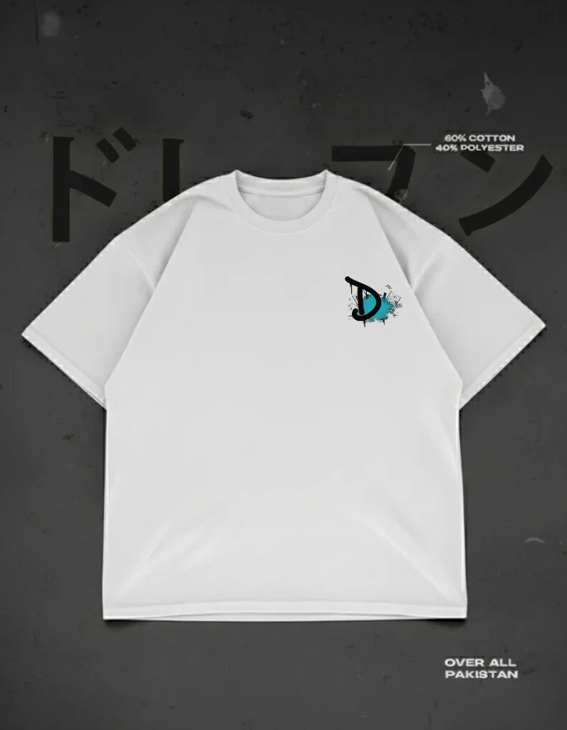 Define Your Path drop shoulder T-shirt in white - DRENFEN 